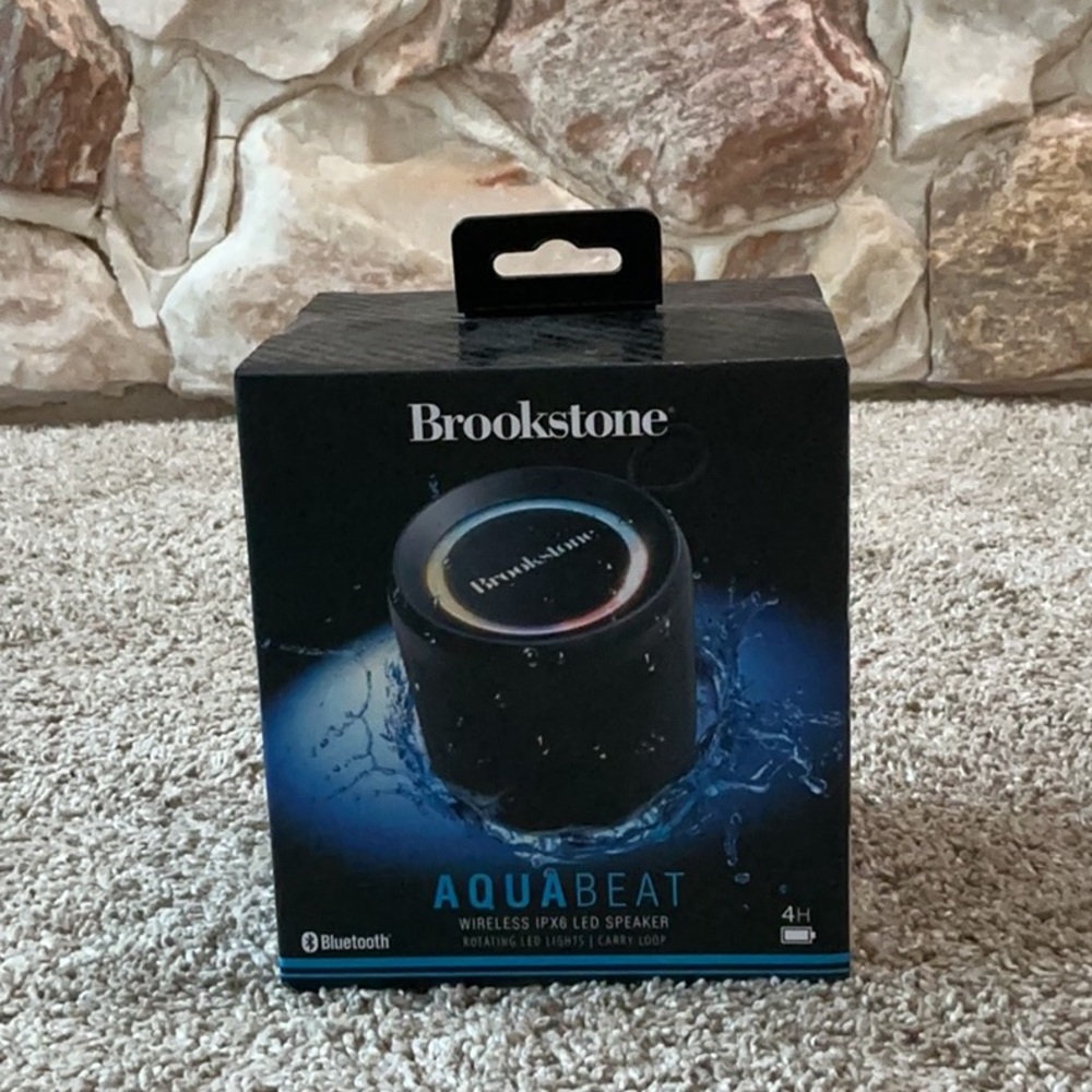 Brookstone Black Portable Speaker with LED Lighting